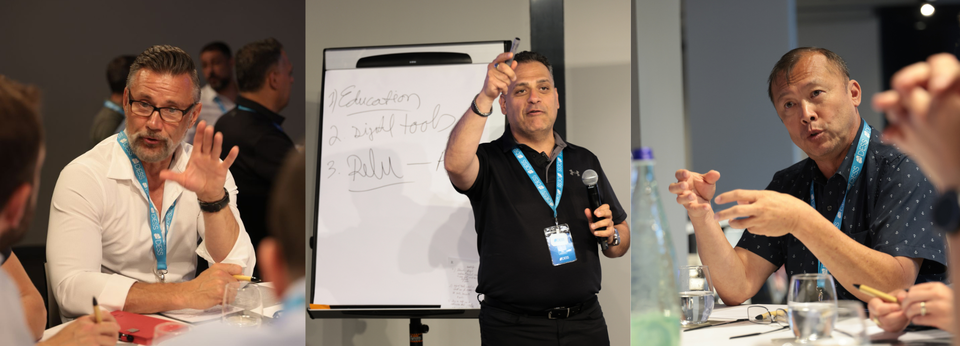 Partner diskutieren Marktchancen in einer kollaborativen Session